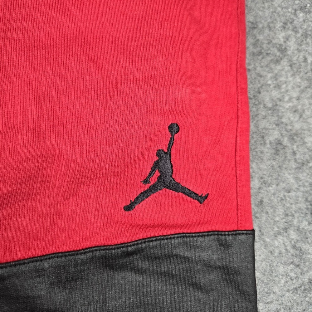 Air Jordan Men's XL Shorts Red Black Spell Out Athletic Basketball Hoop Shorts - Picture 2 of 12